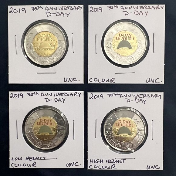 Set of 4 D-Day 75th Anniversary 2019 Commemorative Toonies! - Picture 1 of 16